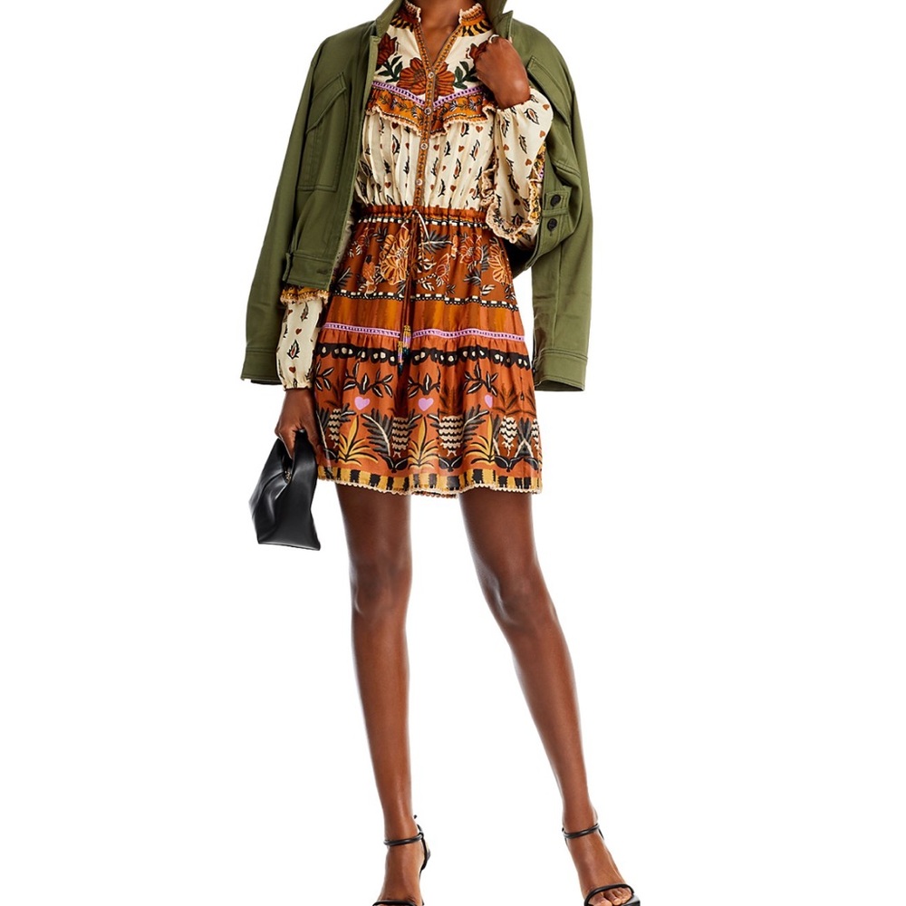 Farm Rio ⭐️NWT⭐️Ainika Ruffled Mini Dress size XS - Picture 5 of 10
